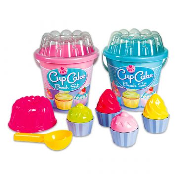 Vedro za peskovnik Cup Cake s pekaškimi oblikami - svetlo modra - .slika