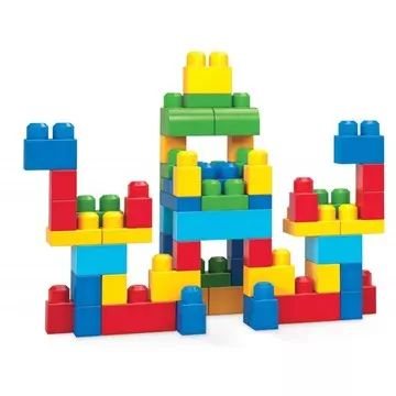 Mega Bloks - 60 buc. cuburi de construcţii în gentuţă - culori clasice - .foto