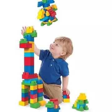 Mega Bloks - 60 buc. cuburi de construcţii în gentuţă - culori clasice - .foto