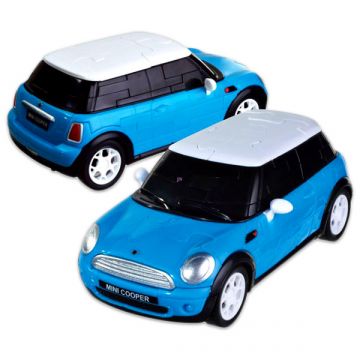 Eureka 64-delni Mini Cooper 3D puzzle - modra - .slika