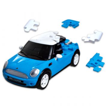 Eureka 64-delni Mini Cooper 3D puzzle - modra - .slika