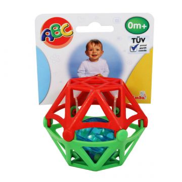 ABC plastična mrežasta ropotulja žogica - rdeče-zelena - .slika