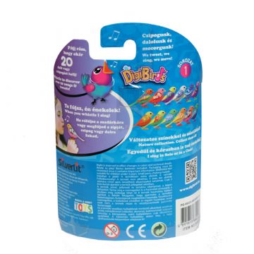 Digibirds: Ptica - sivo-bela, Snowflake - .slika