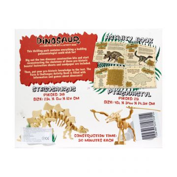 Dinozavrski leseni gradbeni set - Stegosaver in Pterodaktil - .slika