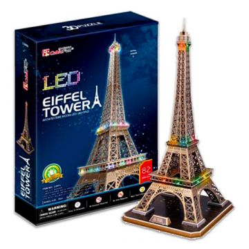 Eifflov stolp 3D LED sestavljanka - 86 kosov - .slika