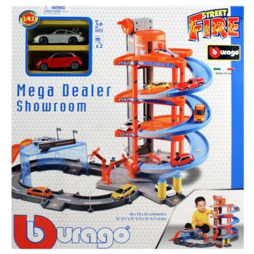Razstavni salon Bburago Mega Dealer s parkirno hišo - .slika
