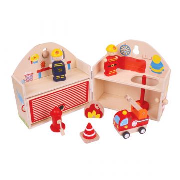 Mini igralni set gasilska postaja Bigjigs - .slika
