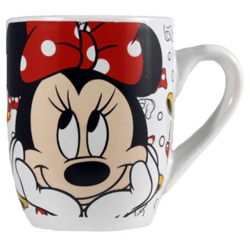 Minnie: Minnie Mouse skodelica - 300 ml, bela z vzorci - .slika
