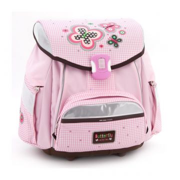 Butterfly kompakt soft iskolatáska - rózsaszín