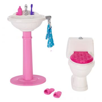 Barbie: dodatki za zgodbo pohištvo - kopalnica s straniščem - .slika