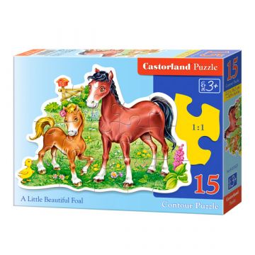 Ló és csikója 15 darabos sziluett puzzle