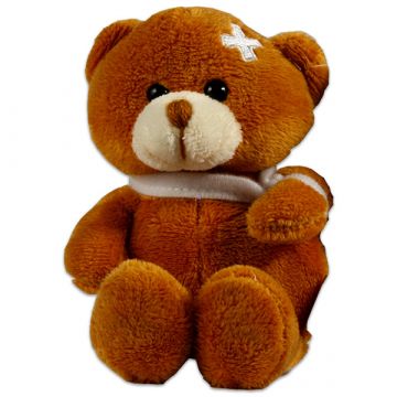 Medvedek plišasta figura v vrečki - 11 cm, rjava - .slika