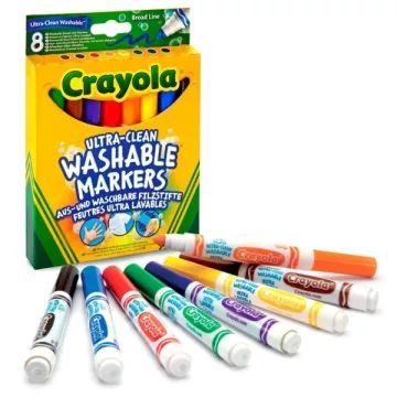 Μαρκαδόροι Crayola Ultra-Clean Washable, extra πλενόμενοι, χοντροί, σετ 8 τεμαχίων