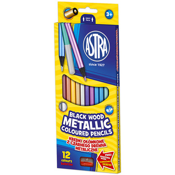 Astra: metál színes ceruza - 12 darabos + hegyező