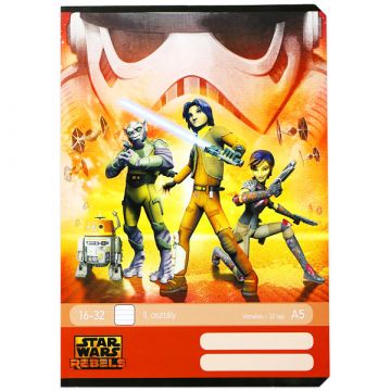 Star Wars: Rebels A5-ös 2. osztályos vonalas füzet - narancssárga, 16-32