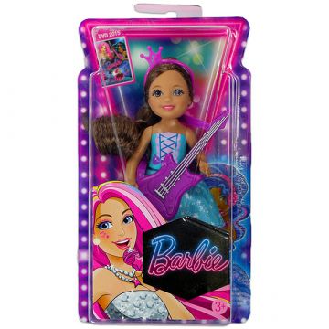 Barbie Rock zvezdniška princesa: lutka Chelsea zvezdniški otrok z vijolično kitaro - .slika