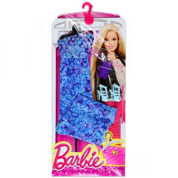 Barbie: ruha kiegészítőkkel - virágos, kék ruha
