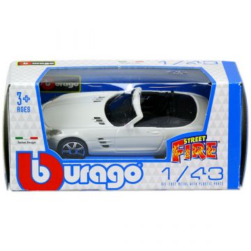 Bburago: Avto Mercedes-Benz SLS AMG Roadster - bela, 1:43 - .slika