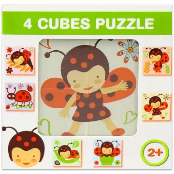 Puzzle misto con cubi, 4 pezzi - Coccinella - .immagine