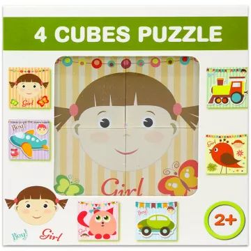 Mixpuzzel met blokken, 4 stuks - Jongens-meisjes - .afbeelding