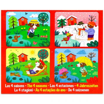 Letni časi 4-delni leseni sestavljanka set - .slika