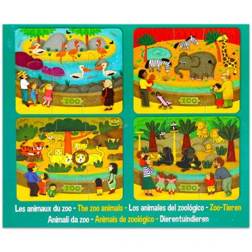 Živalski vrt 4-delni leseni sestavljanka set - .slika