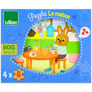 Sladki dom 4-delni leseni sestavljanke set - .slika