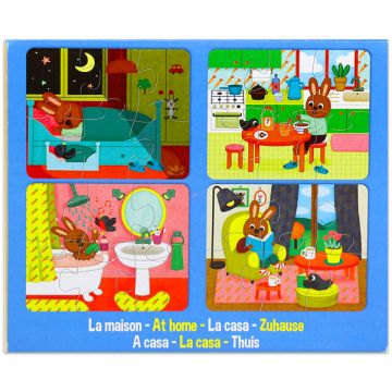 Sladki dom 4-delni leseni sestavljanke set - .slika