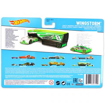 Hot Wheels City Wingstorm tovornjak za prevoz vozil z dirkalnim avtomobilom - .slika