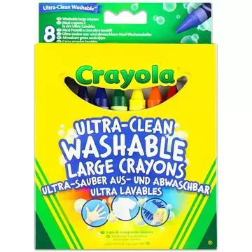 Crayola Ultra-Clean Lavável: Giz de cera lavável - pacote com 8 unidades - .Imagem