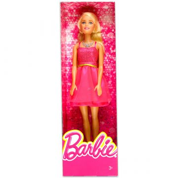Parti Barbie baba, szőke hajú rózsaszín ruhában