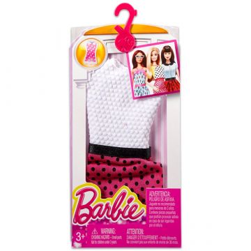 Barbie: Obleke - bela-roza s pikami - .slika