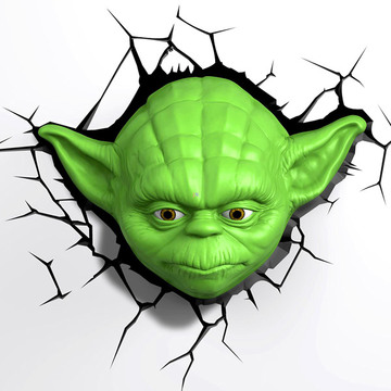 SW Yoda 3D fali lámpa
