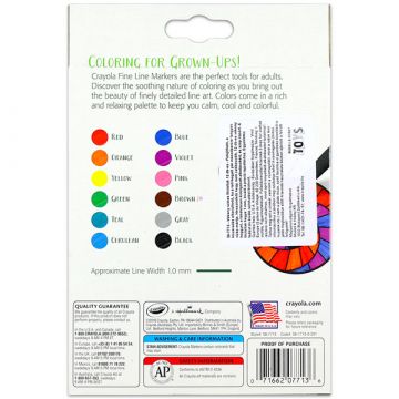 Crayola: Tanek marker - 12 kosov. - .slika