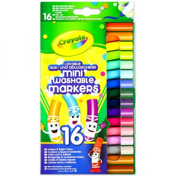 Crayola: Lemosható mini filctoll - 16 darabos