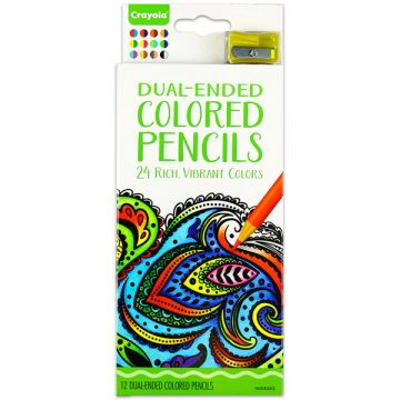 Crayola: Kétvégű színes ceruza hegyezővel - 12 darabos