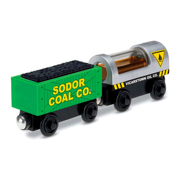 Thomas, a gőzmozdony játék fa vonat - Szén és olajszállító vagonok