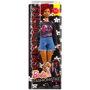 Barbie Fashionistas - Lutka temnopolte barve s kodrastimi lasmi - .slika