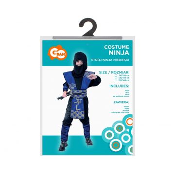 Kék ninja jelmez - 120-130 cm - . kép