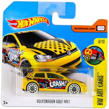 Vroča Kolesa Umetniški Avtomobili: Volkswagen Golf MK7 mali avto - rumen - .slika