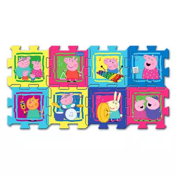 Peppa malac: Színes szivacs puzzle szőnyeg - 8 db