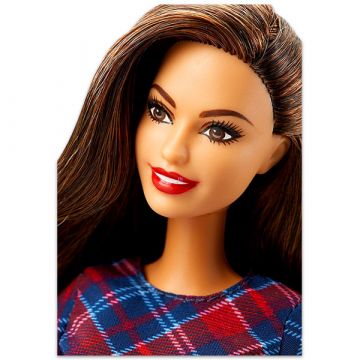 Barbie Fashionistas: visoka Barbie lutka v kariranih oblačilih - .slika
