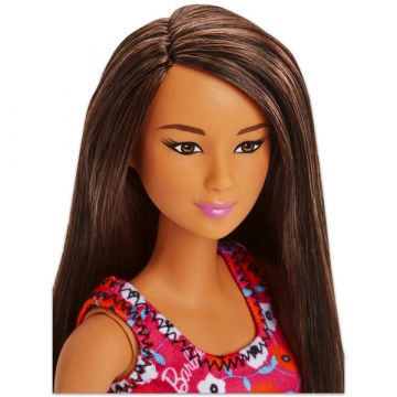 Barbie: Lutka Barbie Chic v obleki s cvetličnim vzorcem - rjavolaska - .slika