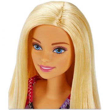Barbie: Barbie Chic lutka v vijolično-rožnati cvetlični obleki - blondinka - .slika