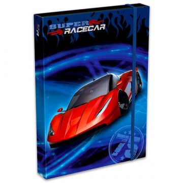 Super Racecar füzetbox - A5-ös, kék