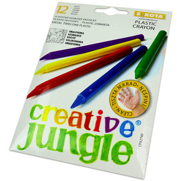 Creative Jungle: 12 darabos plastic zsírkréta, extra hosszú - . kép