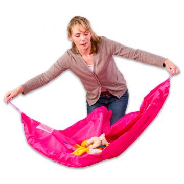 Játéktároló és játszószőnyeg 2 az 1-ben - pink - 150 cm