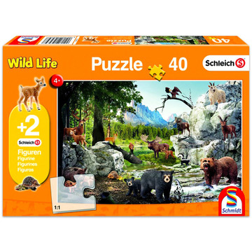 Schmidt: az erdő állatai 40 darabos puzzle ajándék Schleich figurákkal