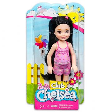 Barbie Chelsea Club: Lutka Chelsea s črnimi lasmi, v roza majici - .slika