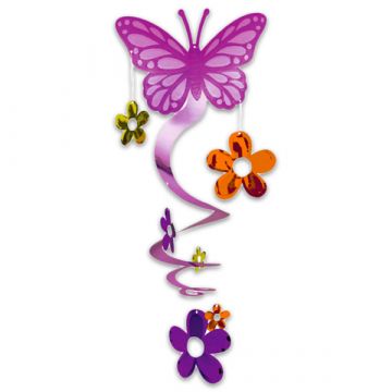Spirál dekoráció pillangó és virág mintával
